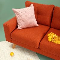 Fabric sofa living room 2025 new single double three person tofu block simple modern small apartment sofa chair